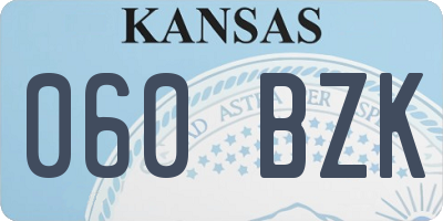 KS license plate 060BZK