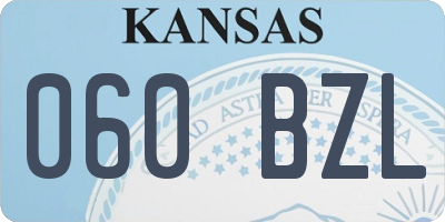 KS license plate 060BZL