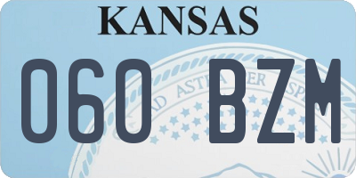 KS license plate 060BZM