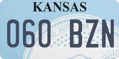 KS license plate 060BZN