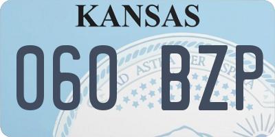 KS license plate 060BZP