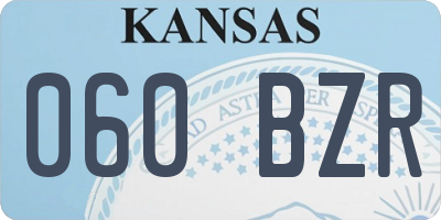 KS license plate 060BZR