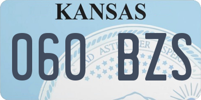 KS license plate 060BZS