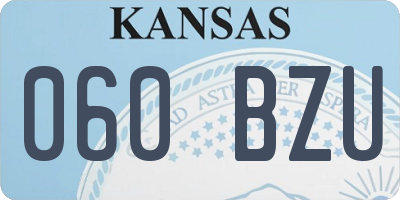 KS license plate 060BZU