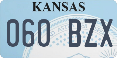 KS license plate 060BZX