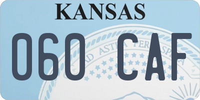 KS license plate 060CAF