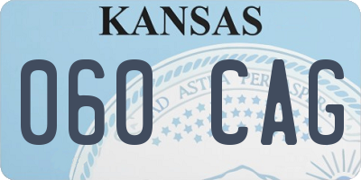 KS license plate 060CAG