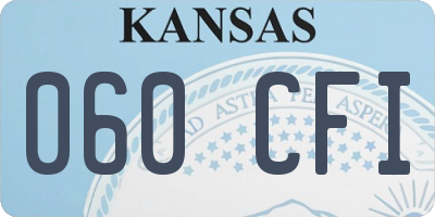 KS license plate 060CFI