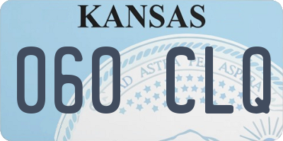 KS license plate 060CLQ