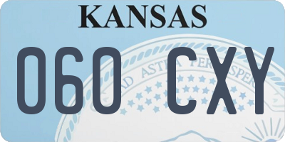 KS license plate 060CXY