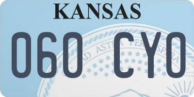 KS license plate 060CYO