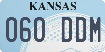 KS license plate 060DDM