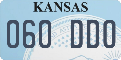 KS license plate 060DDO