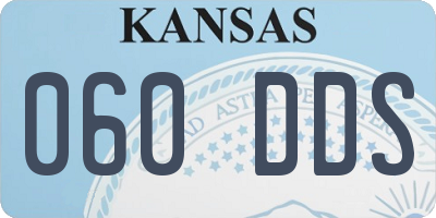 KS license plate 060DDS