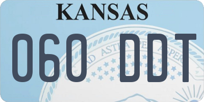 KS license plate 060DDT