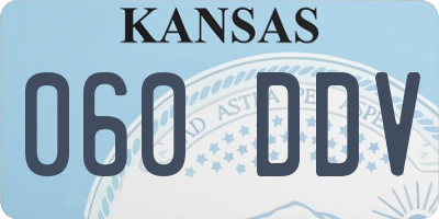 KS license plate 060DDV