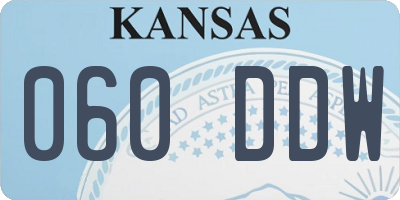 KS license plate 060DDW