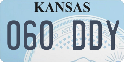 KS license plate 060DDY