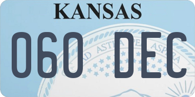 KS license plate 060DEC