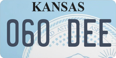 KS license plate 060DEE