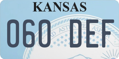 KS license plate 060DEF