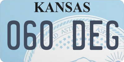 KS license plate 060DEG