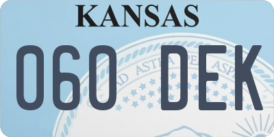KS license plate 060DEK
