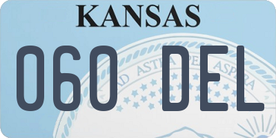 KS license plate 060DEL