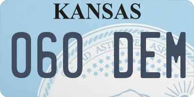 KS license plate 060DEM
