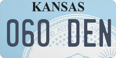KS license plate 060DEN