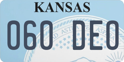 KS license plate 060DEO