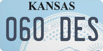 KS license plate 060DES