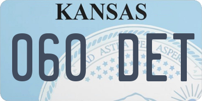 KS license plate 060DET