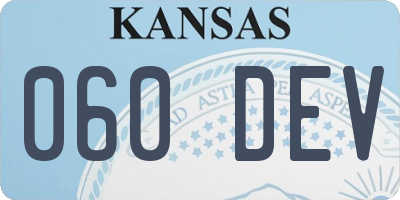 KS license plate 060DEV