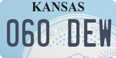 KS license plate 060DEW