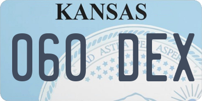 KS license plate 060DEX