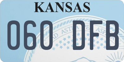 KS license plate 060DFB