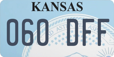 KS license plate 060DFF