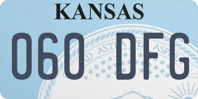 KS license plate 060DFG