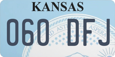 KS license plate 060DFJ