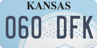 KS license plate 060DFK