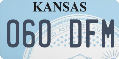 KS license plate 060DFM