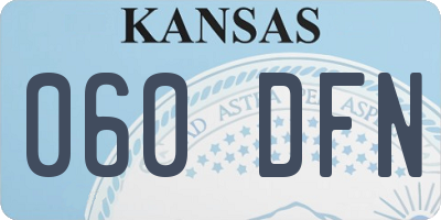 KS license plate 060DFN