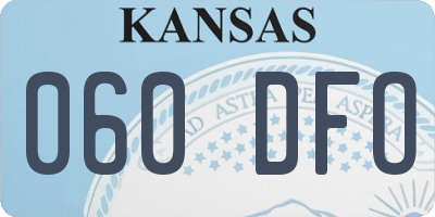 KS license plate 060DFO