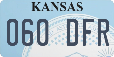 KS license plate 060DFR