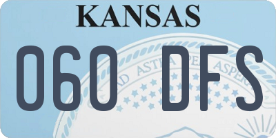 KS license plate 060DFS