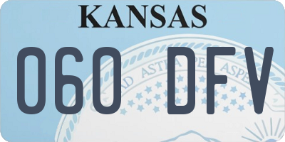 KS license plate 060DFV