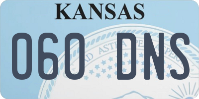 KS license plate 060DNS