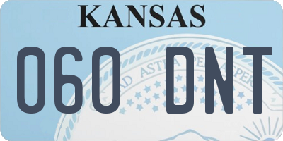 KS license plate 060DNT