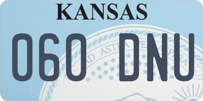 KS license plate 060DNU